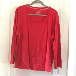 Cacique Lane Bryant Pajama Top, red